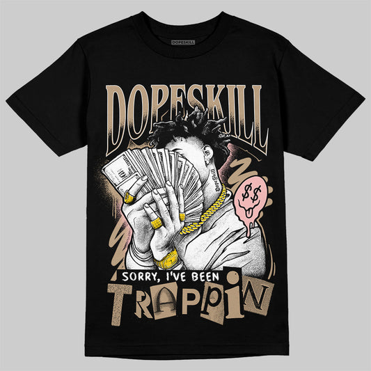 Nike Air Force 1 Low Canvas “Linen” DopeSkill T-Shirt Sorry I've Been Trappin Graphic Streetwear - black