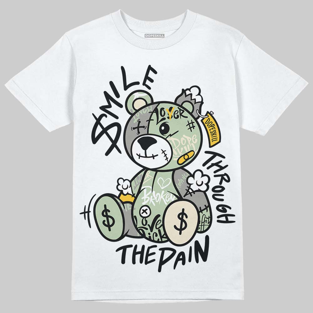 Jordan 4 WMNS “Seafoam” (2025) DopeSkill T-Shirt Smile Through The Pain Graphic Streetwear - White
