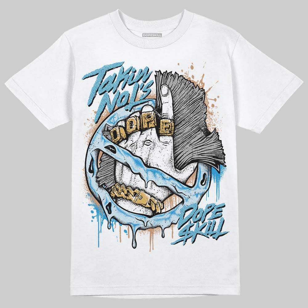 Jordan 4 Denim “Worn Blue” DopeSkill T-Shirt Takin No L's Graphic Streetwear - White