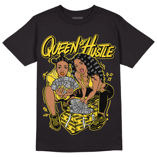 Jordan 4 Tour Yellow Thunder DopeSkill T-Shirt Queen Of Hustle Graphic Streetwear - Black