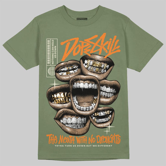 Jordan 4 Retro OG SP Undefeated (2025) DopeSkill T-Shirt The Mouth With No Droughts Graphic Streetwear - Military Green