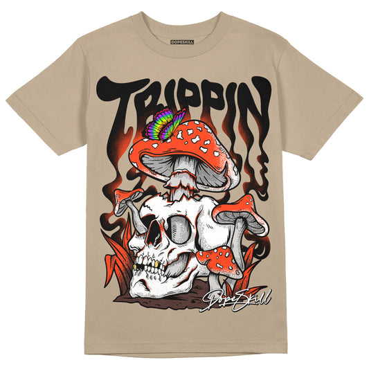 Jordan 1 High OG “Latte” DopeSkill Medium Brown T-Shirt Trippin Graphic Streetwear