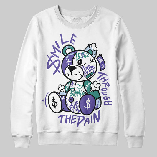Jordan 5 OG “Grape” DopeSkill Sweatshirt Smile Through The Pain Graphic Streetwear - White