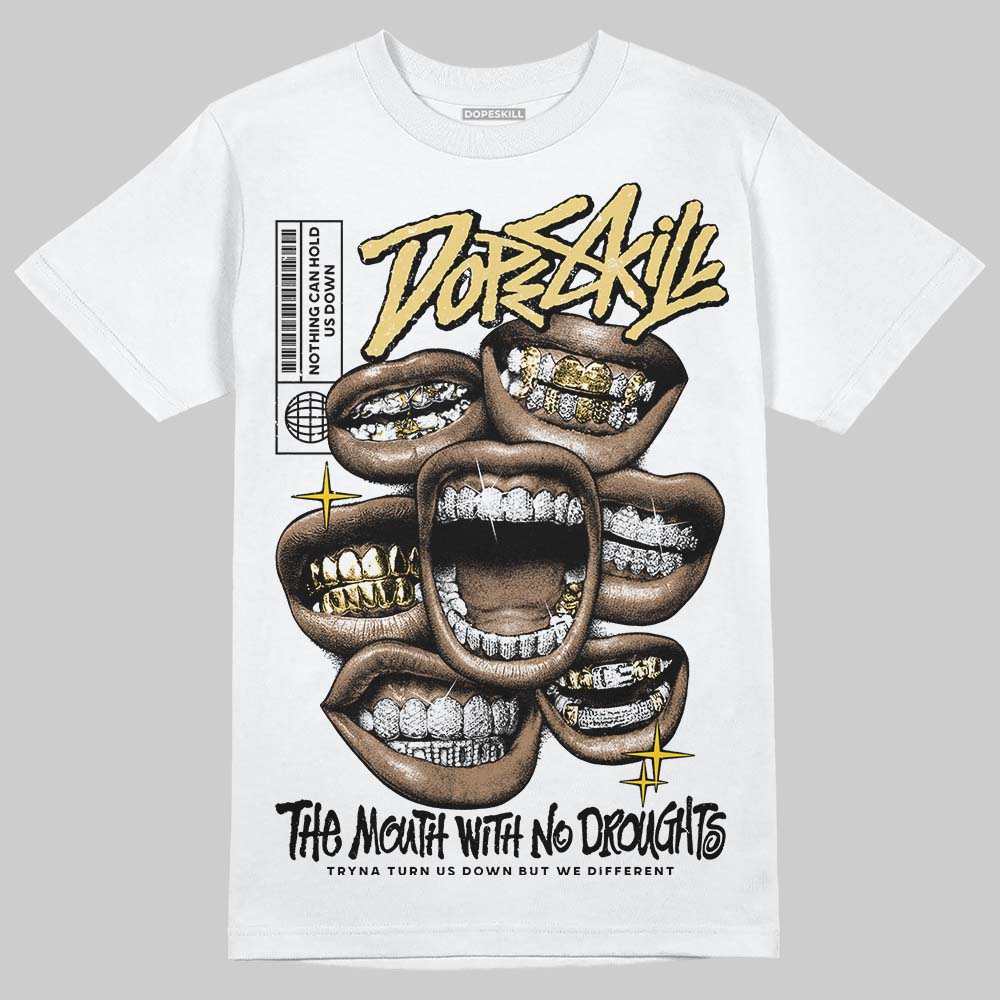 Quai 54 x Air Jordan 1 Retro Low OG Tour Yellow Black DopeSkill T-Shirt The Mouth With No Droughts Graphic Streetwear - White