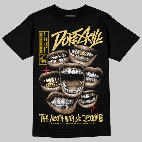 Quai 54 x Air Jordan 1 Retro Low OG Tour Yellow Black DopeSkill T-Shirt The Mouth With No Droughts Graphic Streetwear - Black