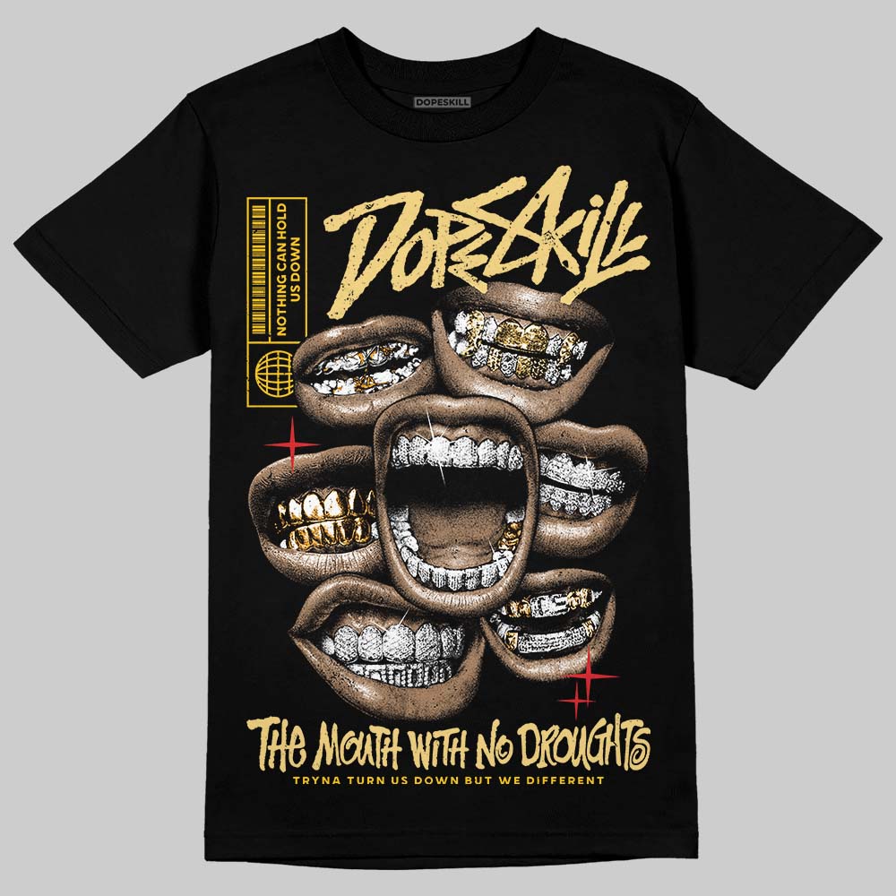 Quai 54 x Air Jordan 1 Retro Low OG Tour Yellow Black DopeSkill T-Shirt The Mouth With No Droughts Graphic Streetwear - Black