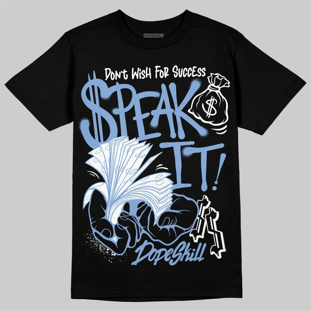 Jordan 4 WMNS 'Forget Me Not' DopeSkill T-Shirt Speak It Graphic Streetwear - Black