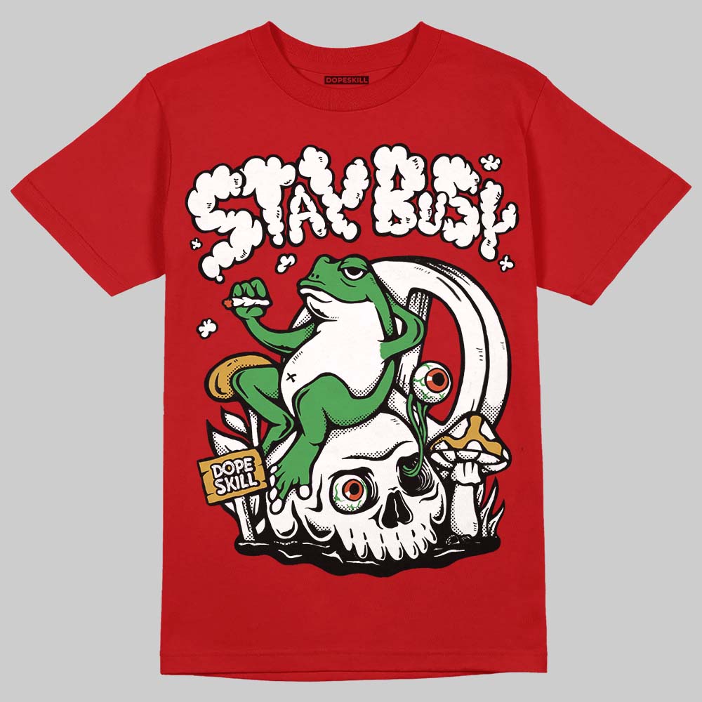 Nigel Sylvester x Air Jordan 4 ‘Brick by Brick’ DopeSkill T-Shirt Stay Busy Graphic Streetwear - red