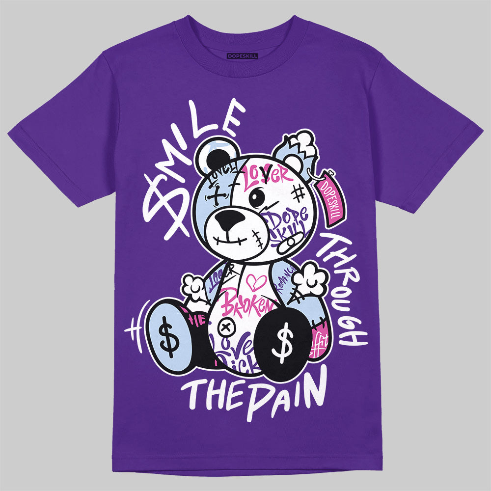 Jordan 5 OG “Grape” DopeSkill T-Shirt Smile Through The Pain Graphic Streetwear - Purple