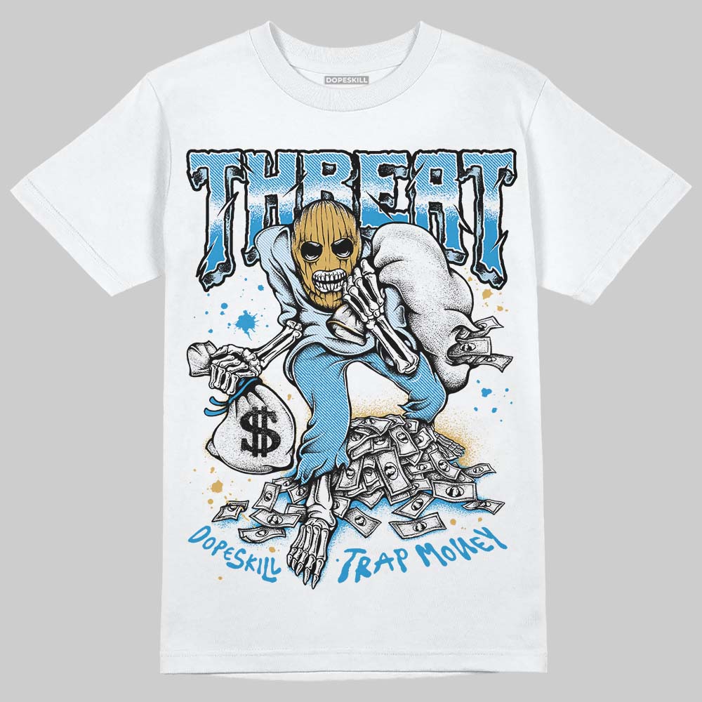Jordan 4 Denim “Worn Blue” DopeSkill T-Shirt Threat Graphic Streetwear - WHite