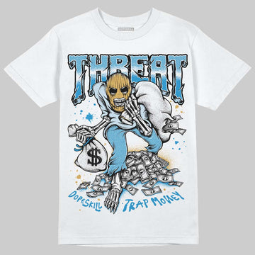 Jordan 4 Denim “Worn Blue” DopeSkill T-Shirt Threat Graphic Streetwear - WHite