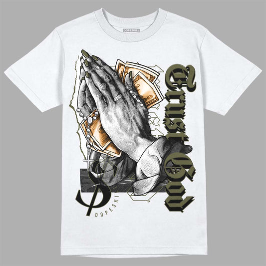 Jordan 5 "Olive" DopeSkill T-Shirt Trust God Graphic Streetwear - White