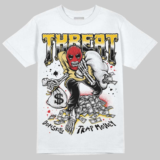 Quai 54 x Air Jordan 1 Retro Low OG Tour Yellow Black DopeSkill T-Shirt Threat Graphic Streetwear - White