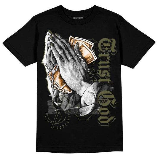 Jordan 5 "Olive" DopeSkill T-Shirt Trust God Graphic Streetwear - Black
