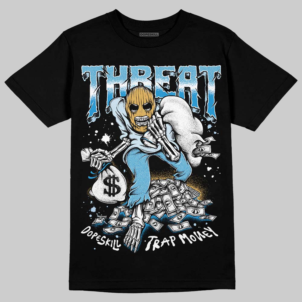 Jordan 4 Denim “Worn Blue” DopeSkill T-Shirt Threat Graphic Streetwear - Black