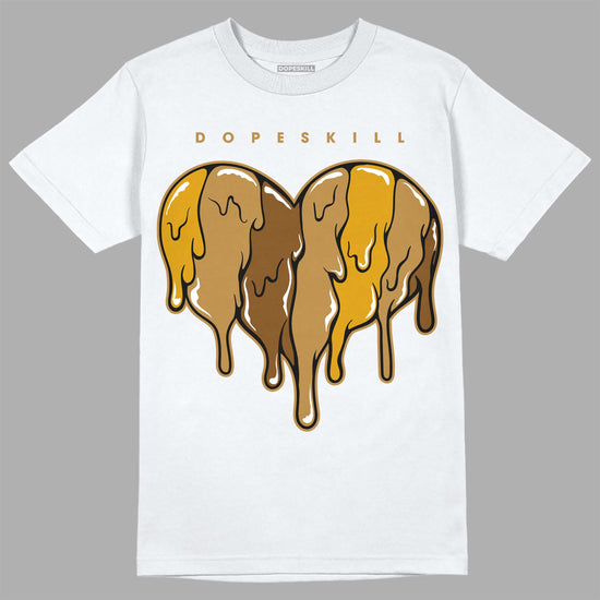 Jordan 13 Wheat 2023 DopeSkill T-Shirt Slime Drip Heart Graphic Streetwear - White
