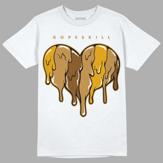 Jordan 13 Wheat 2023 DopeSkill T-Shirt Slime Drip Heart Graphic Streetwear - White