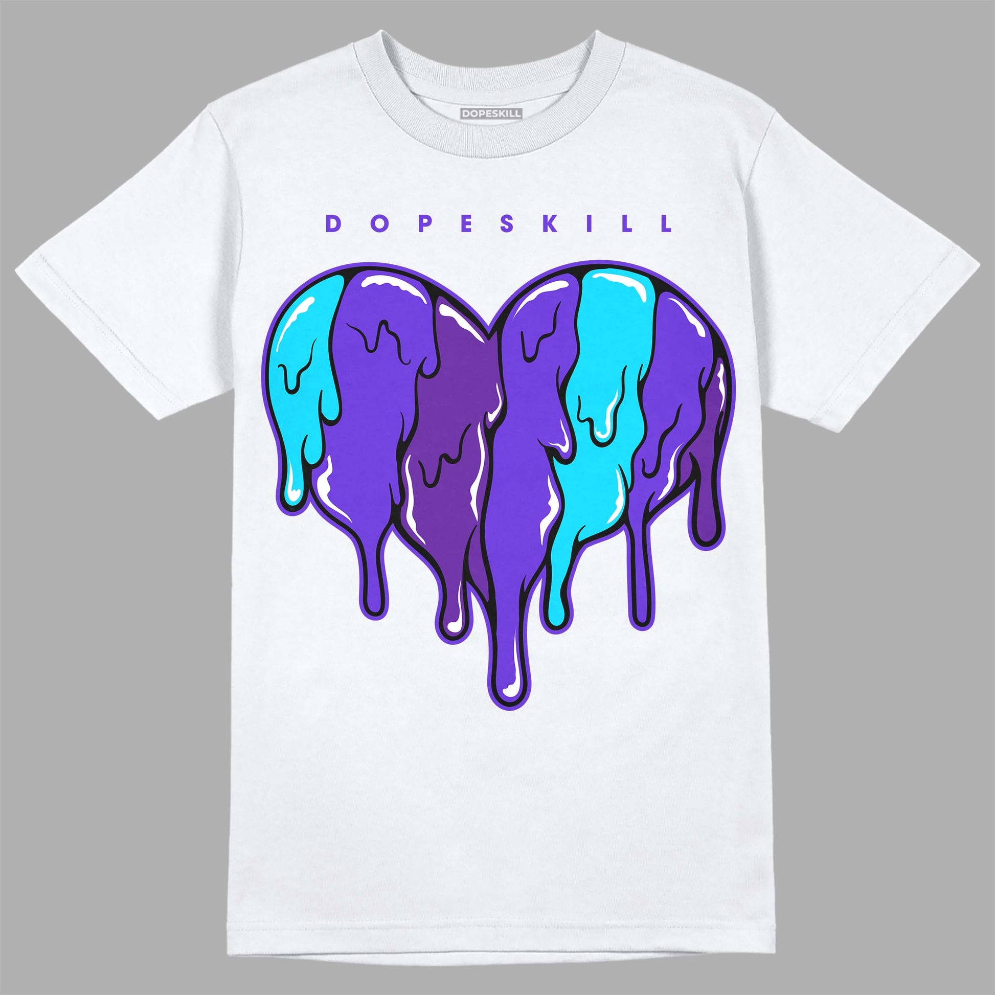 Jordan 6 "Aqua" DopeSkill T-Shirt Slime Drip Heart Graphic Streetwear - White