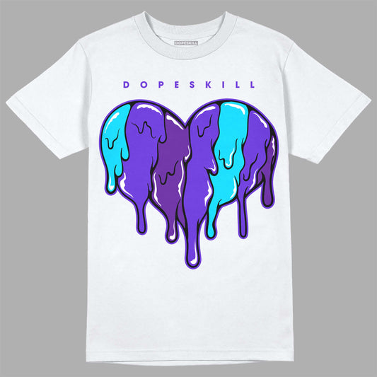 Jordan 6 "Aqua" DopeSkill T-Shirt Slime Drip Heart Graphic Streetwear - White