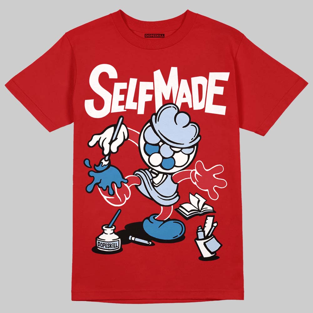 Jordan 5 Retro Fire Red Black Tongue (2025) DopeSkill T-Shirt Self Made Graphic Streetwear - Red