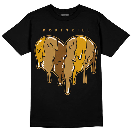 Jordan 13 Wheat 2023 DopeSkill T-Shirt Slime Drip Heart Graphic Streetwear - Black
