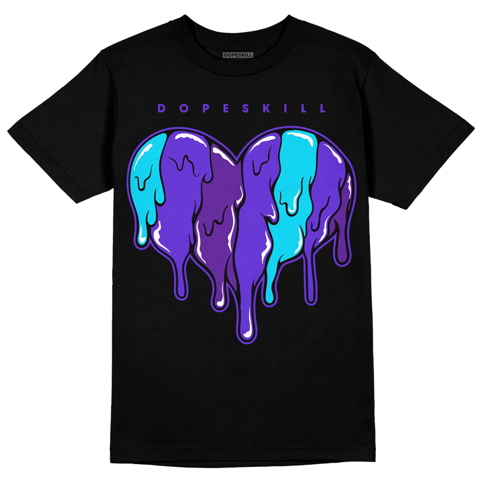Jordan 6 "Aqua" DopeSkill T-Shirt Slime Drip Heart Graphic Streetwear - Black