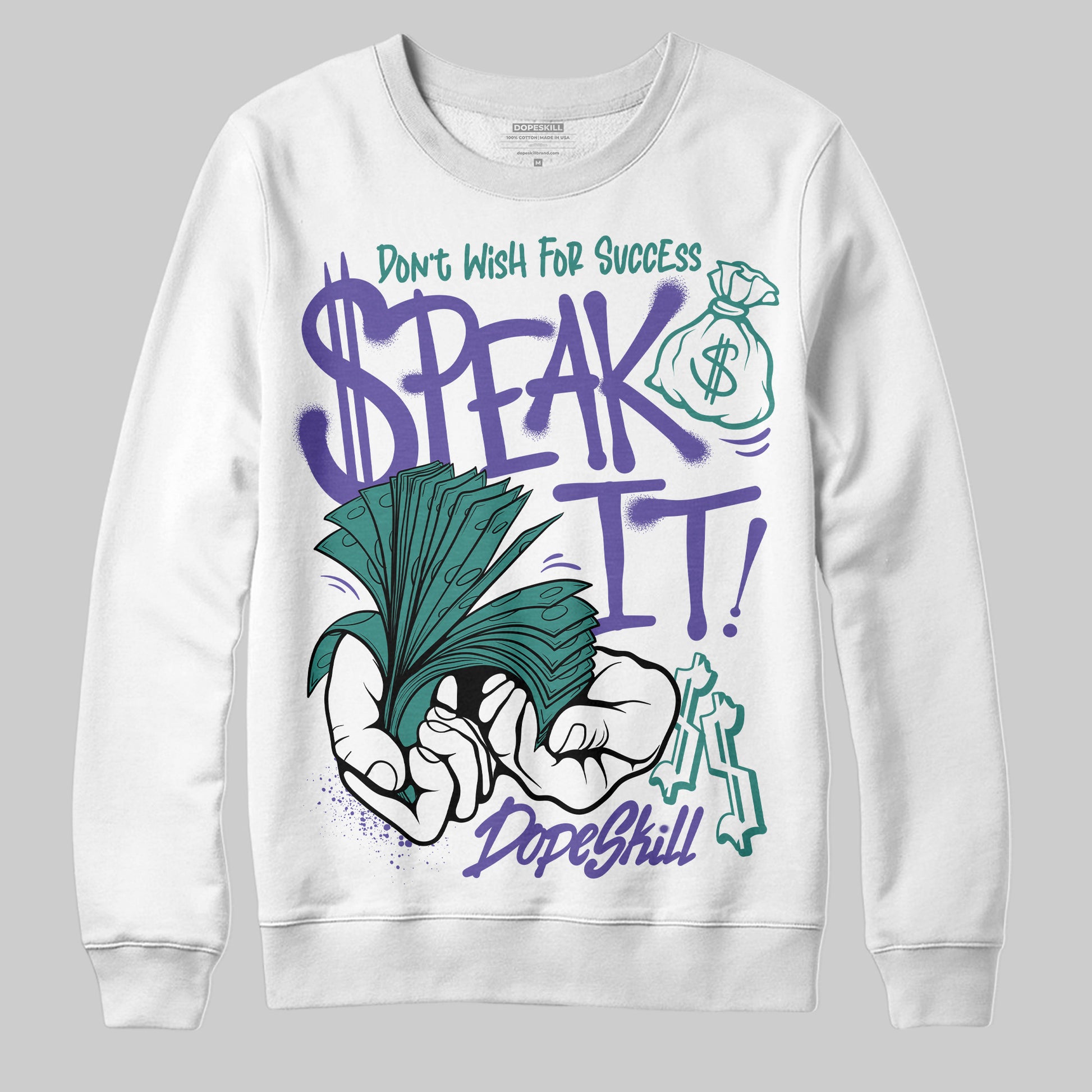 Jordan 5 OG “Grape” DopeSkill Sweatshirt Speak It Graphic Streetwear - White