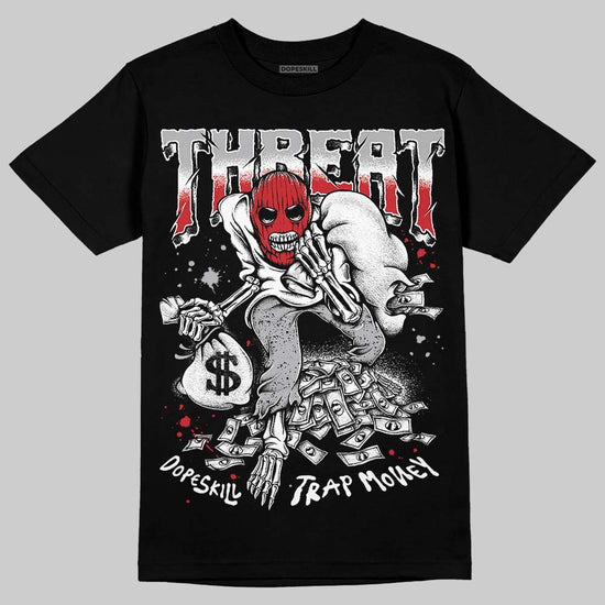 Jordan 4 OG “White Cement” DopeSkill T-Shirt Threat Graphic Streetwear - Black
