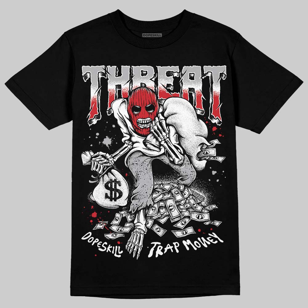 Jordan 4 OG “White Cement” DopeSkill T-Shirt Threat Graphic Streetwear - Black