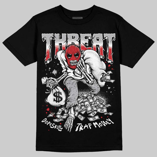 Jordan 4 OG “White Cement” DopeSkill T-Shirt Threat Graphic Streetwear - Black