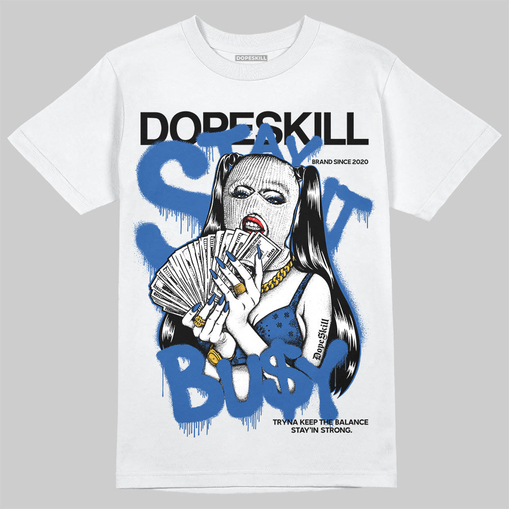 Jordan 12 “Blueberry” DopeSkill T-Shirt Stay It Busy Graphic Streetwear - White