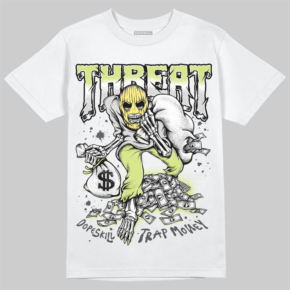 Jordan 4 GS “Light Lemon Twist” DopeSkill T-Shirt Threat Graphic Streetwear - White
