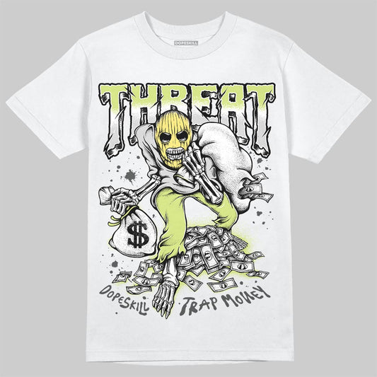 Jordan 4 GS “Light Lemon Twist” DopeSkill T-Shirt Threat Graphic Streetwear - White