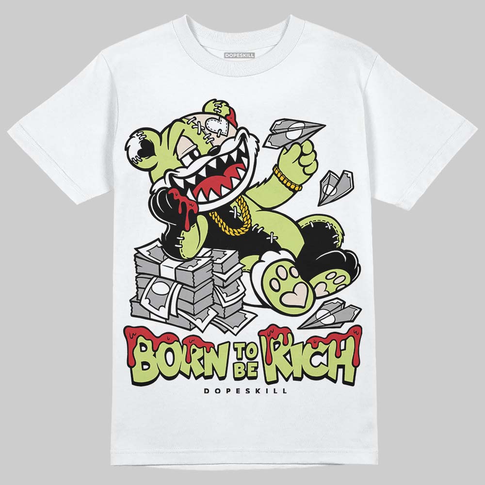 Jordan 5 “Luminous Green” DopeSkill T-Shirt Born To Be Rich Graphic Streetwear - White