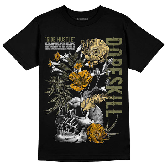 Jordan 4 Retro SE Craft Medium Olive DopeSkill T-Shirt Side Hustle Graphic Streetwear - Black