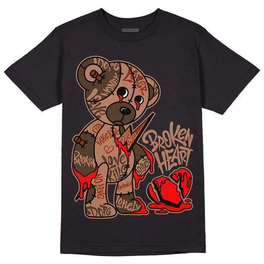Jordan 1 Mid Dark Chocolate DopeSkill T-Shirt Broken Heart Graphic Streetwear - black