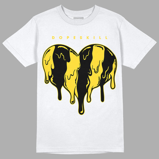 Jordan 4 Tour Yellow Thunder DopeSkill T-Shirt Slime Drip Heart Graphic Streetwear - White