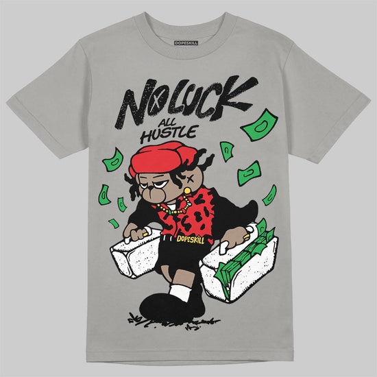 Grey Sneakers DopeSkill T-Shirt No Luck, All Hustle Graphic Streetwear - Gravel
