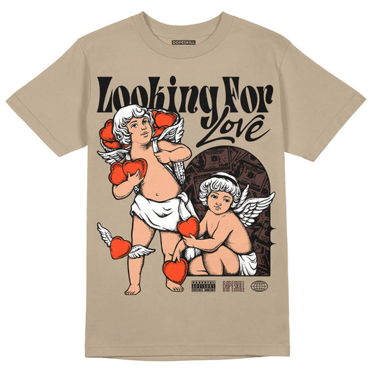 Jordan 1 High OG “Latte” DopeSkill Medium Brown T-shirt Looking For Love Graphic Streetwear