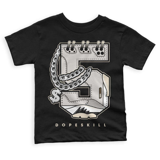 Jordan 5 SE “Sail” DopeSkill Toddler Kids T-shirt No.5 Graphic Streetwear - Black