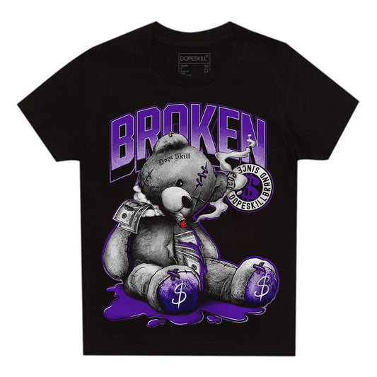 Court Purple 13s DopeSkill Toddler Kids T-shirt Sick Bear Graphic