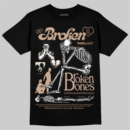 Jordan 4 Retro Cozy Girl DopeSkill T-Shirt Broken Bones Graphic Streetwear - Black