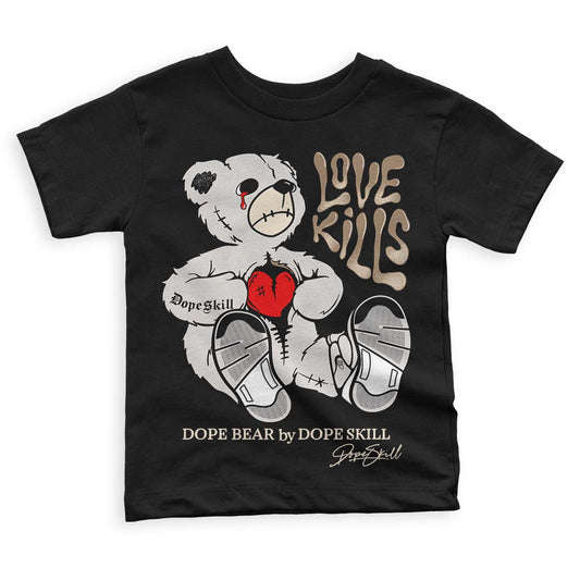 Jordan 5 SE “Sail” DopeSkill Toddler Kids T-shirt Love Kills Graphic Streetwear - Black