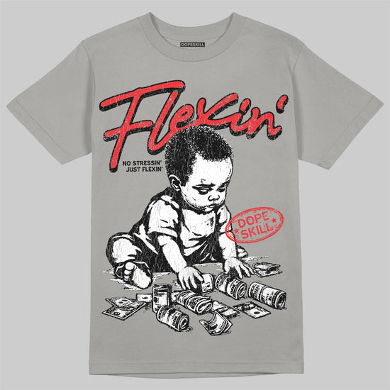 Grey Sneakers DopeSkill T-Shirt Flexin' Graphic Streetwear - Gravel