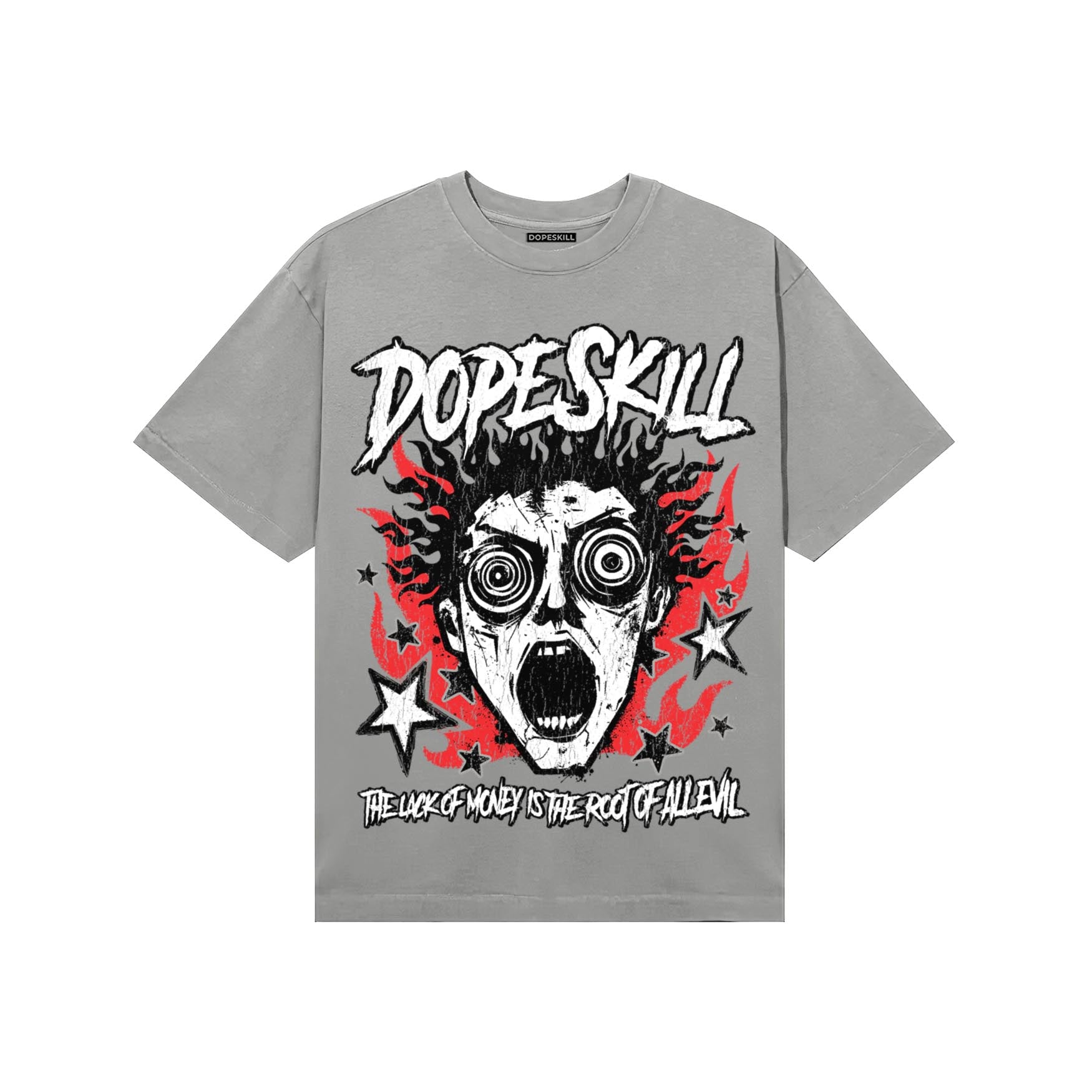 Grey Sneakers DopeSkill T-Shirt Root of Evil Graphic Streetwear - Gravel