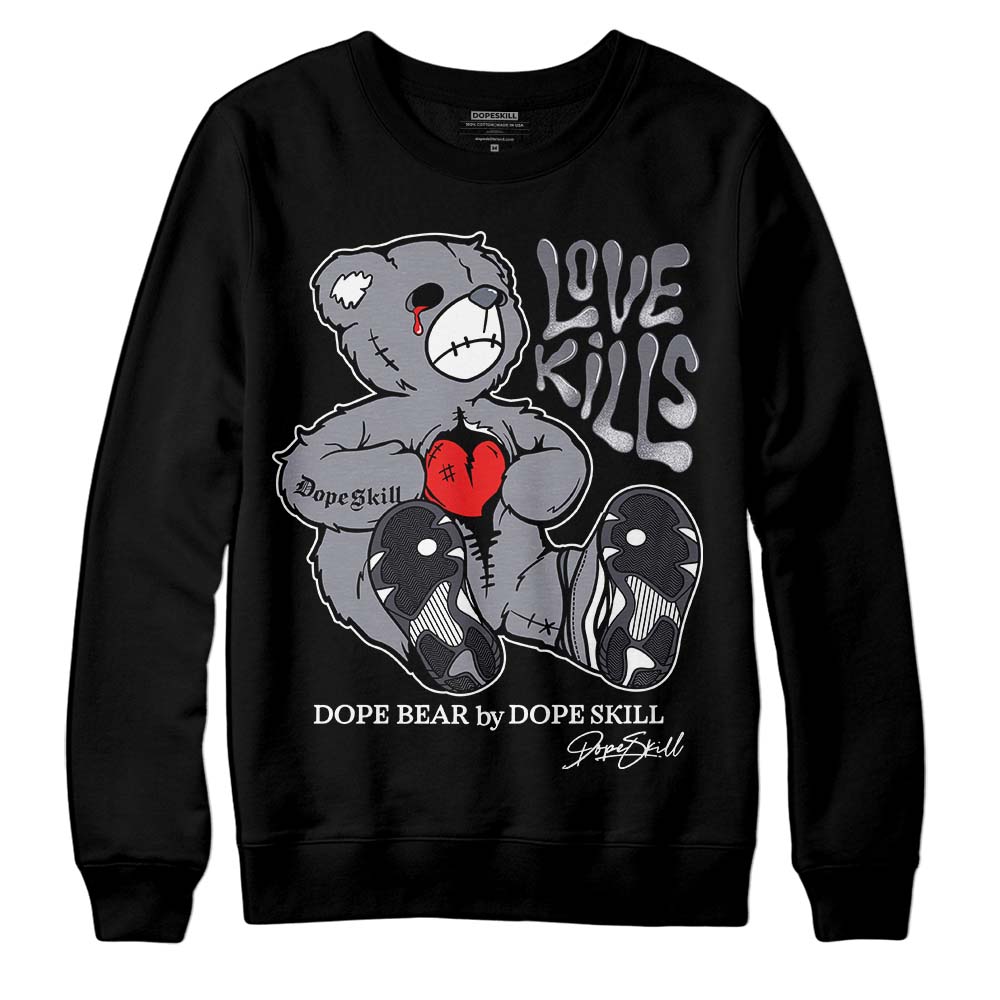 Jordan 14 Retro 'Stealth' DopeSkill Sweatshirt Love Kills Graphic Streetwear - Black