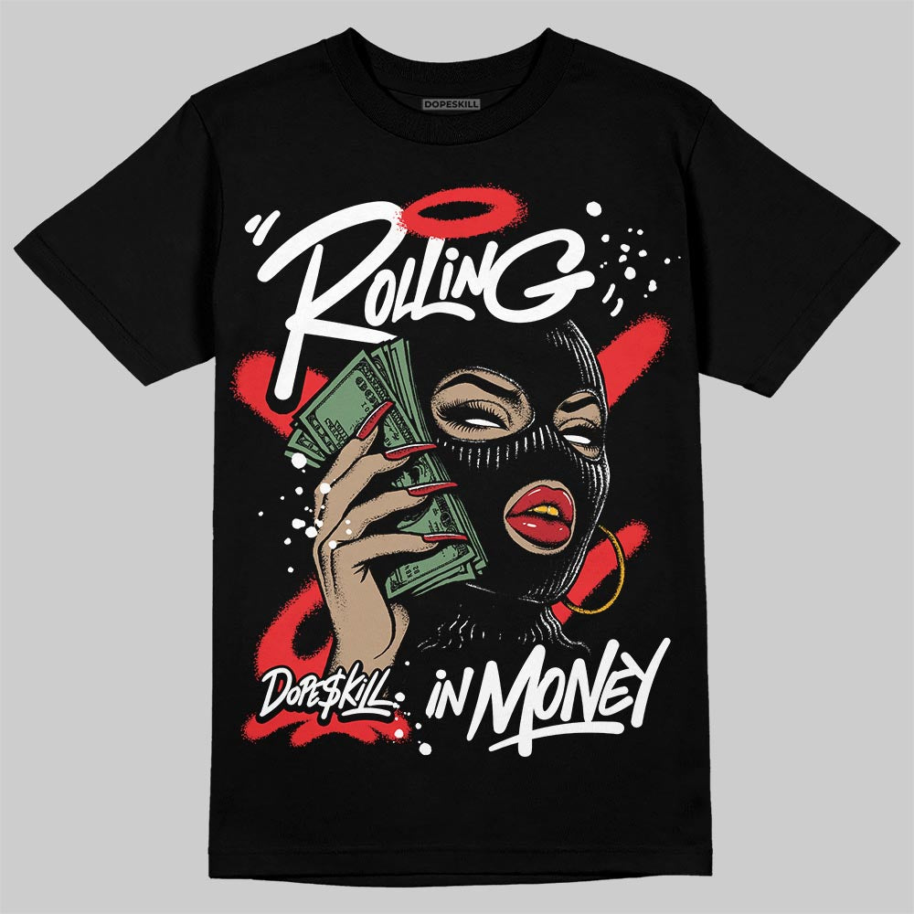 Dunk Low Panda White Black DopeSkill T-Shirt Rolling in Money Graphic Streetwear - Black