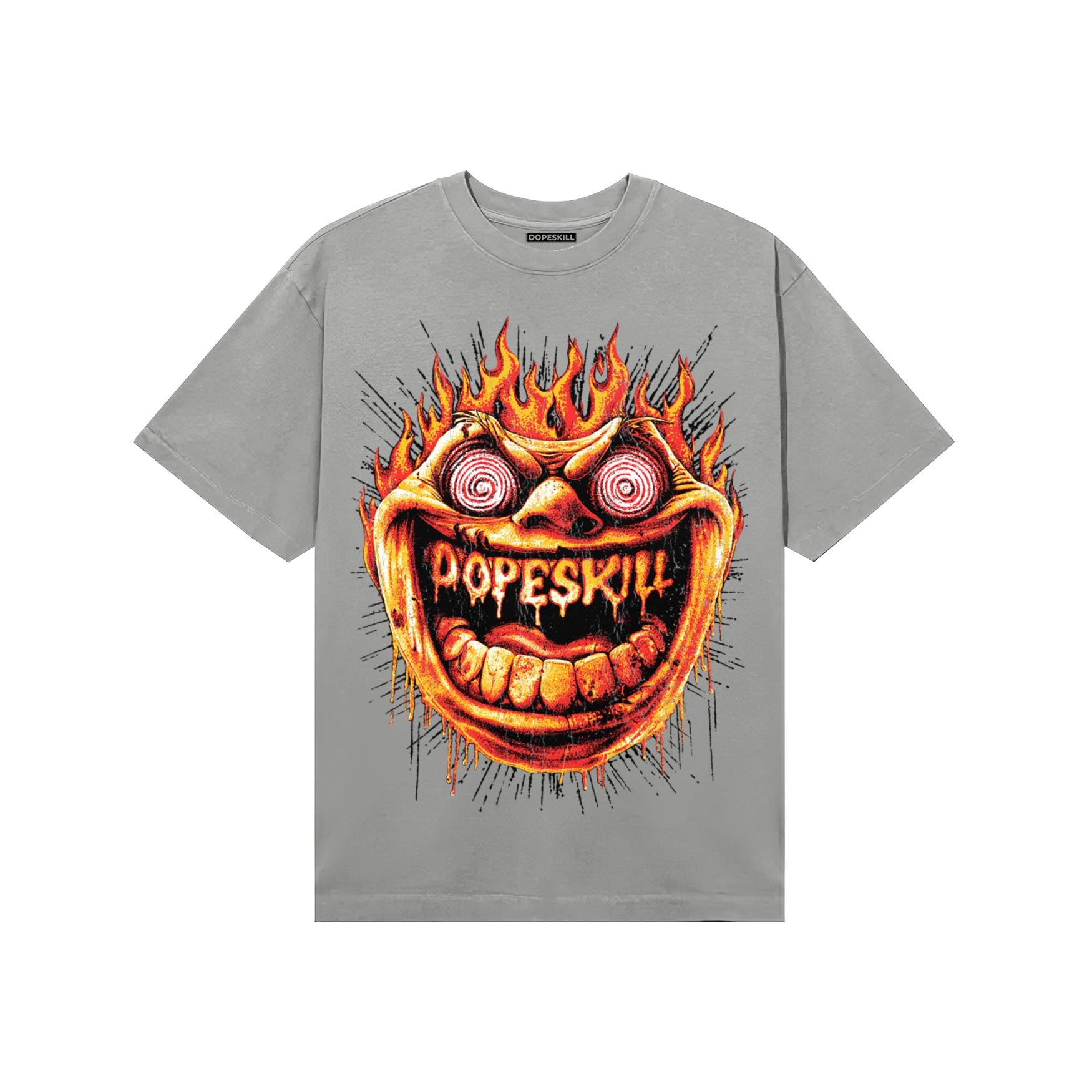 Grey Sneakers DopeSkill T-Shirt Hellfire Graphic Streetwear - Gravel