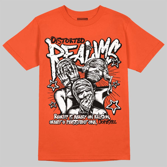Jordan 1 Retro High OG Shattered Backboard (2025) DopeSkill T-Shirt Distorted Realms Graphic Streetwear - Orange