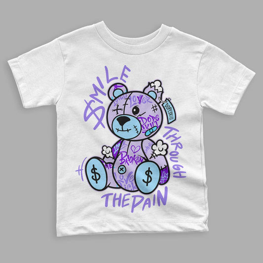Jordan 11 Low Pure Violet DopeSkill Toddler Kids T-shirt Smile Through The Pain Graphic Streetwear